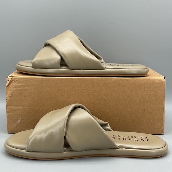 NEW Journee Collection Women’s Addilynn Puff Flat Sandals Green Size 9 - Picture 2 of 10